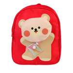 Рюкзак Little Mania красный Медведь бежевый