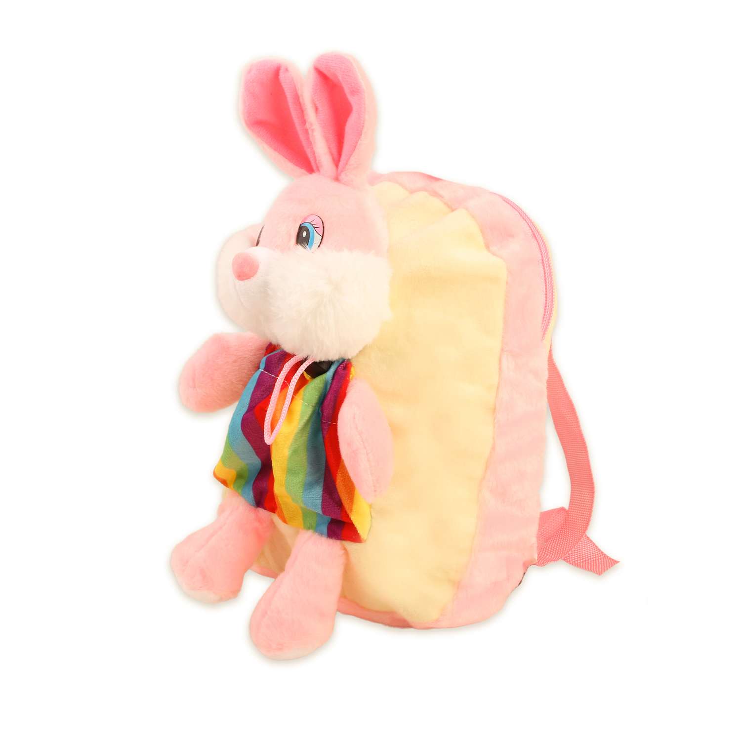 Мягкая игрушка-рюкзак Зайка Little Mania розово-коралловый - фото 2