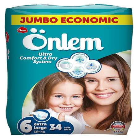 Подгузники Onlem Ultra Comfort Dry System для детей 6 16+ кг 34 шт