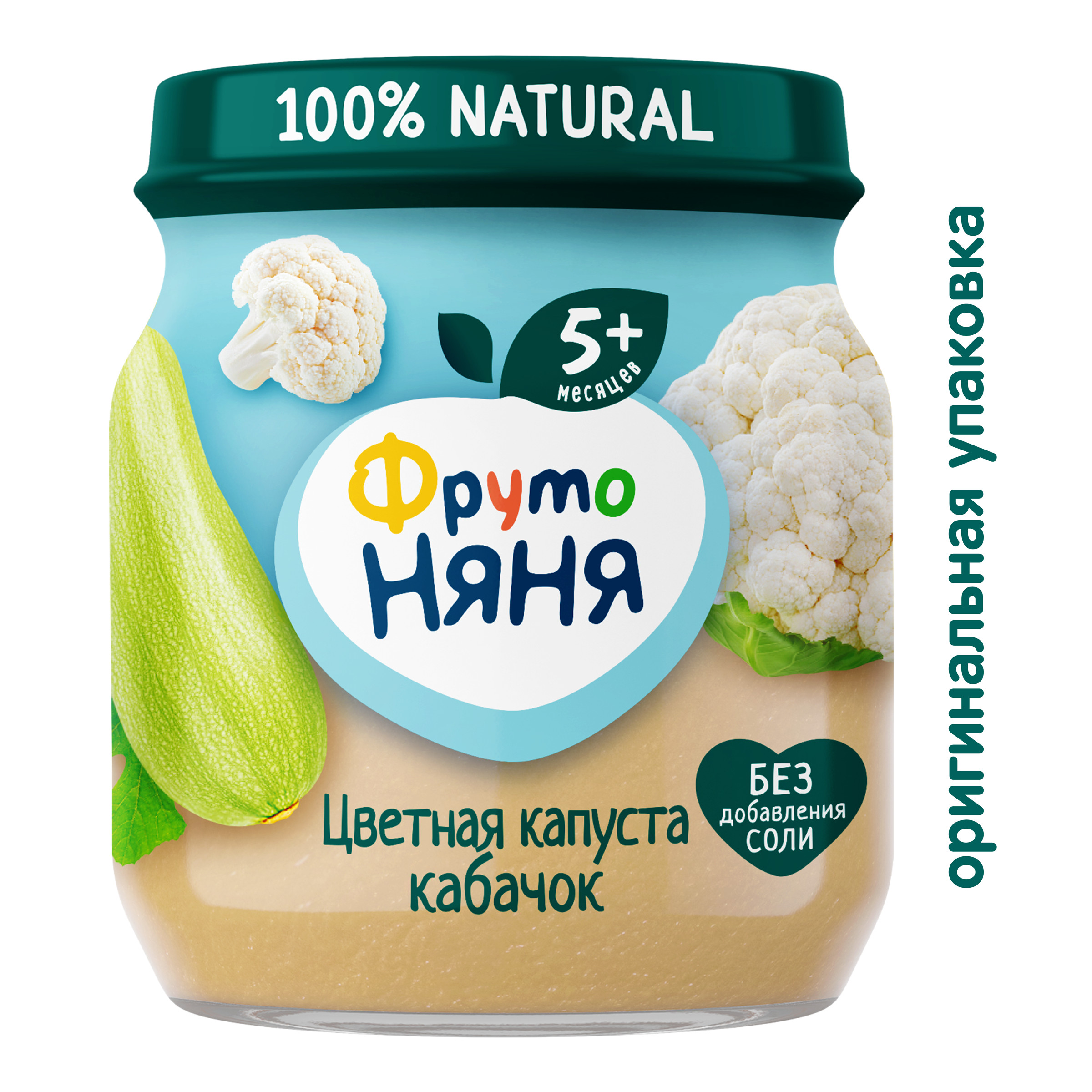 Пюре ФрутоНяня цветная капуста-кабачок 110г с 5месяцев - фото 2