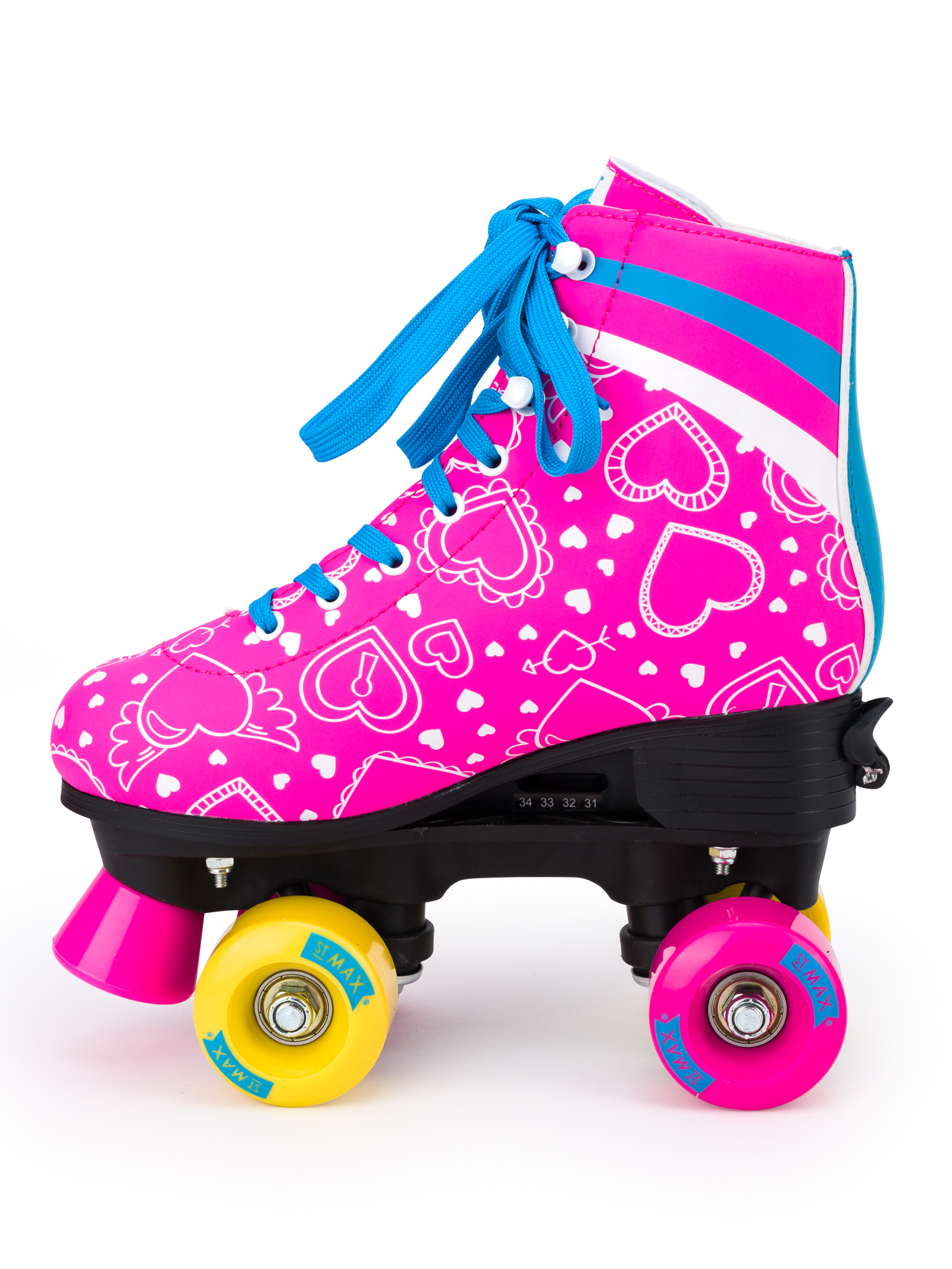 Роликовые коньки SXRide Roller skate YXSKT04BLPN38 цвет розовые с белыми сердечкам размер 38 - фото 6