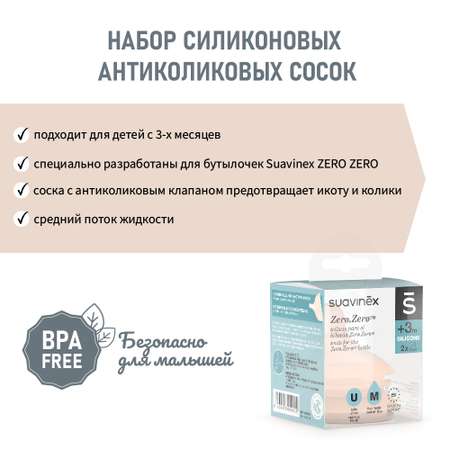 Соска для бутылки Suavinex противоколиковая