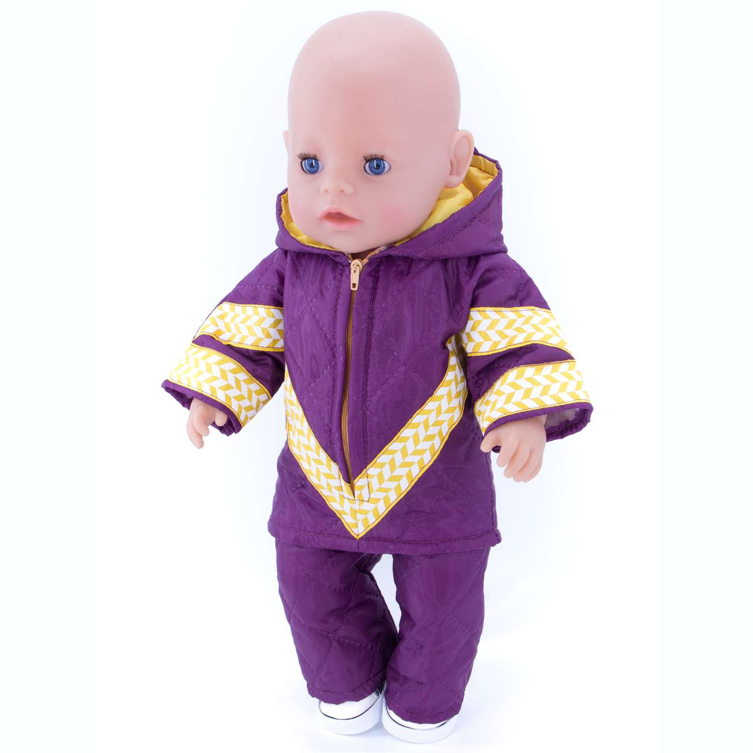Комплект для пупса Модница 43-48 см куртка и брюки из синтепона 6112 фиолетовый 6112фиолетовый - фото 4