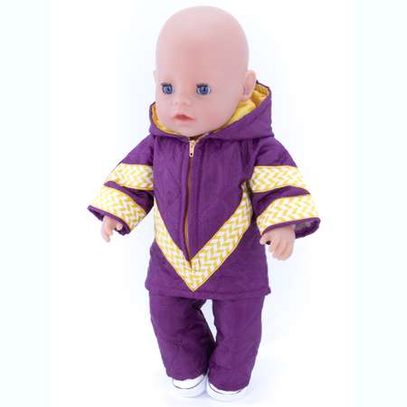 Комплект для пупса Модница 43-48 см куртка и брюки из синтепона 6112 фиолетовый