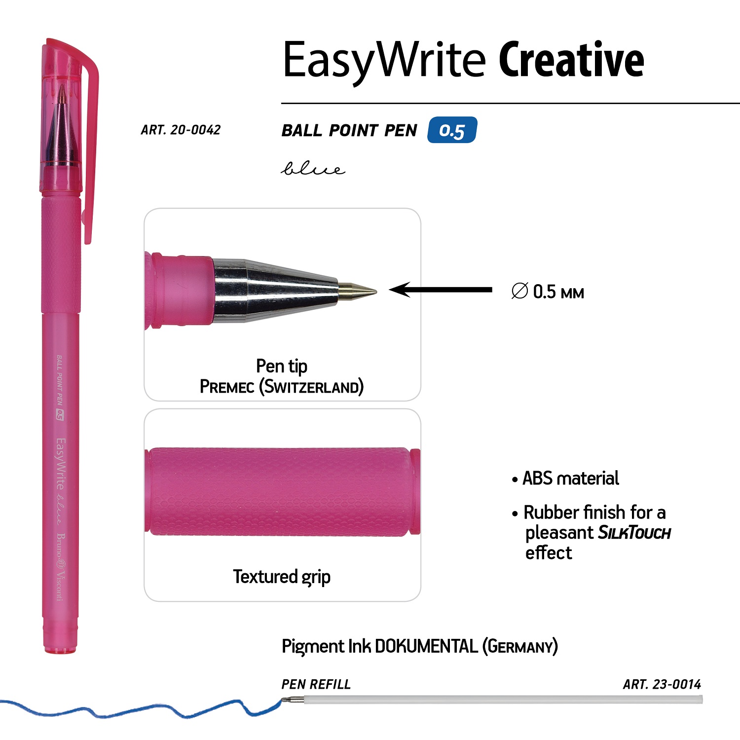 Набор из 5-ти шариковых ручек Bruno Visconti EasyWrite Creativ синие - фото 5