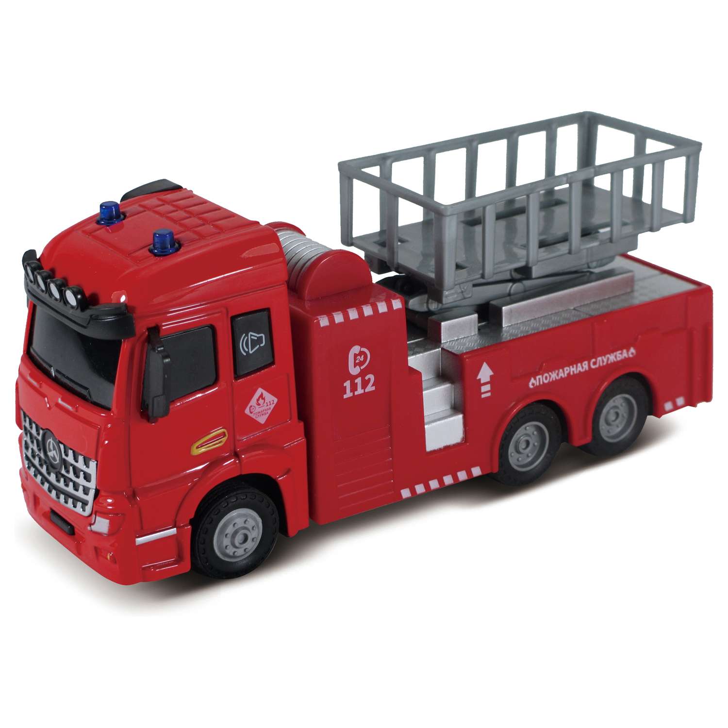 Машина Funky Toys пожарная с подъемным механизмом инерционная свет звук 1:43 FT61078-МП FT61078-МП - фото 1
