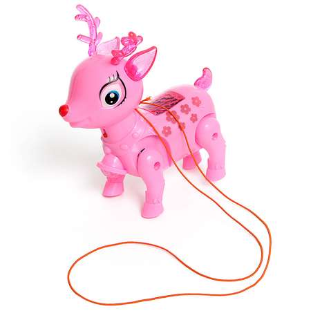 Интерактивная игрушка Zabiaka «Оленёнок Робби» звук свет цвет розовый