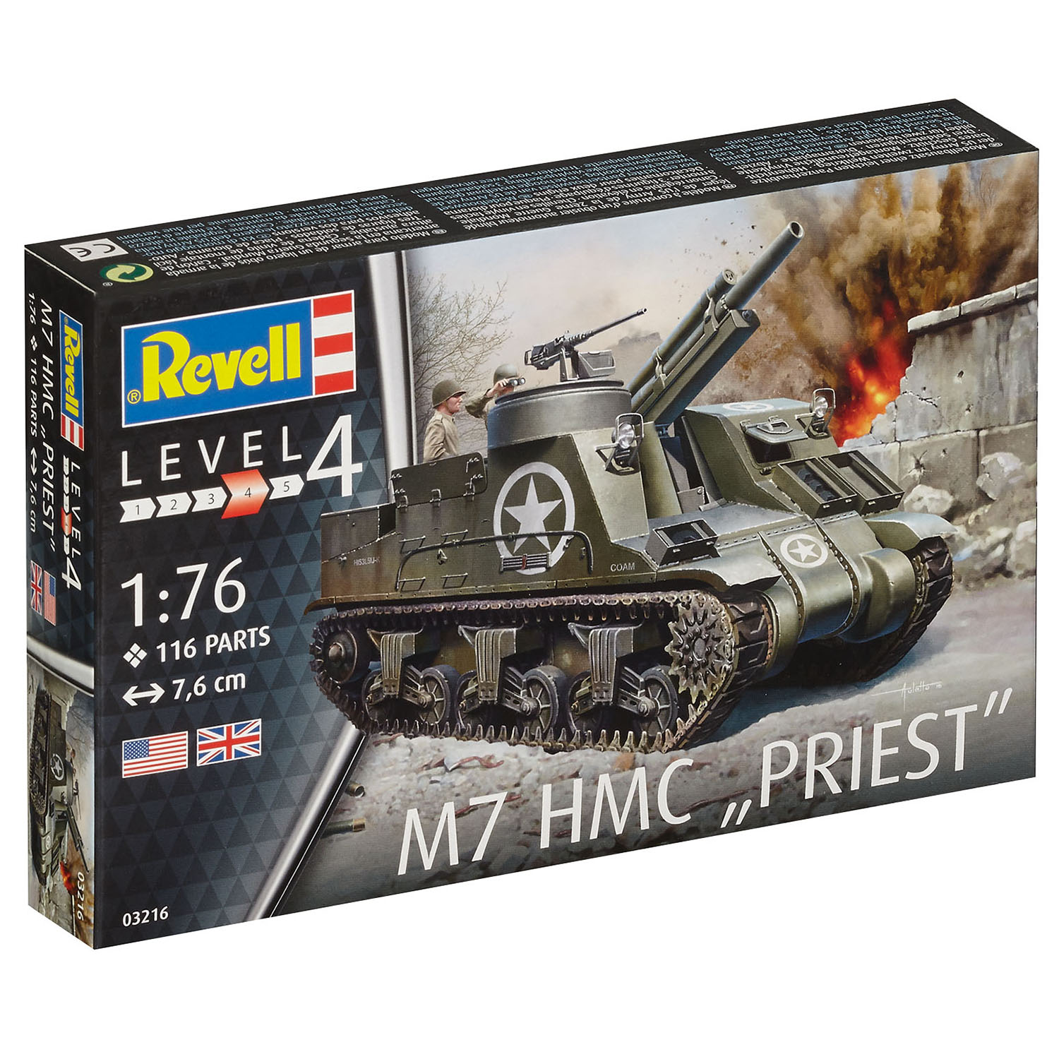 Модель для склейки Revell Самоходная гаубица M7 HMC Priest 03216 - фото 1