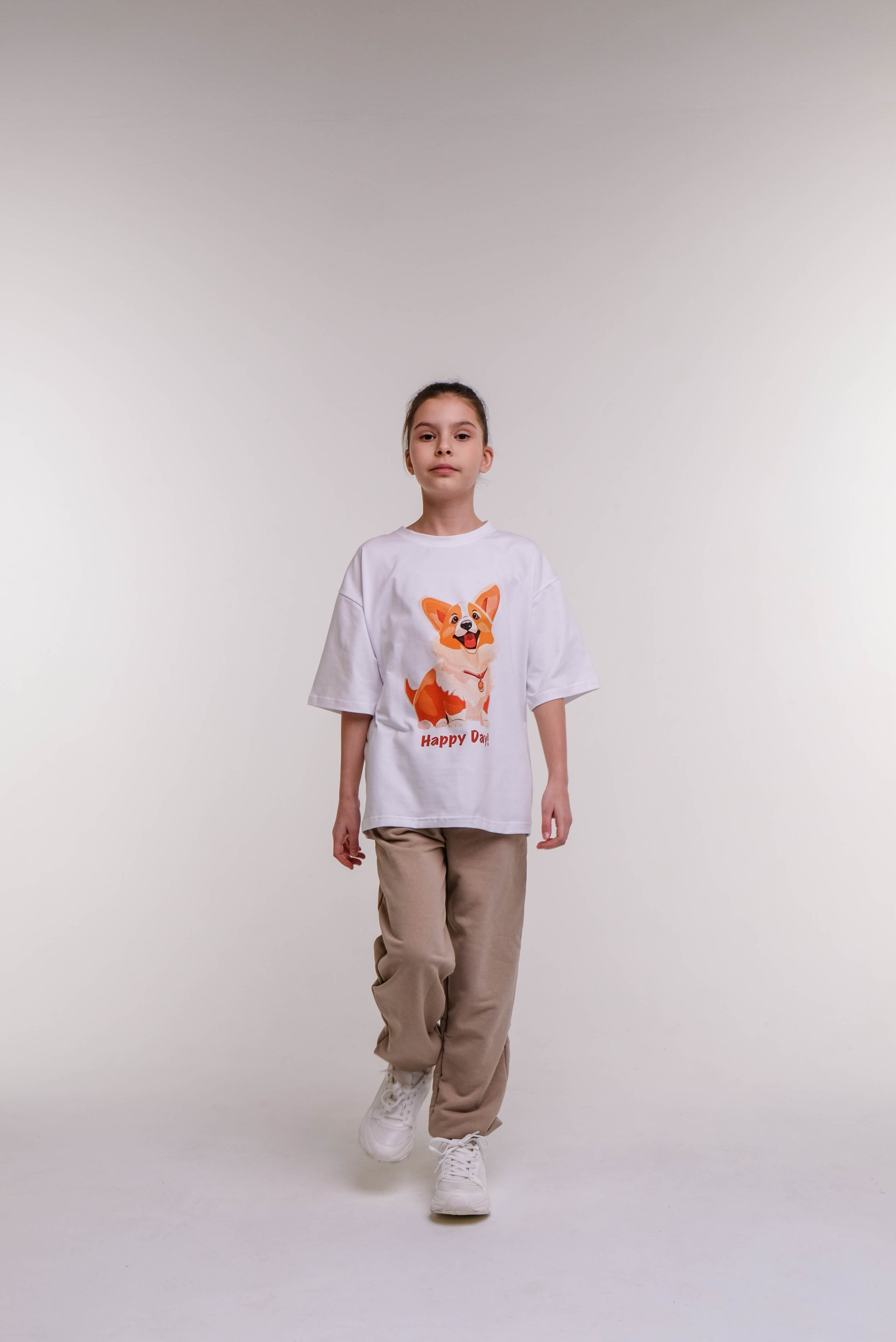 Футболка IRINA EGOROVA FUT-Kids-print-Corgi_белый - фото 9