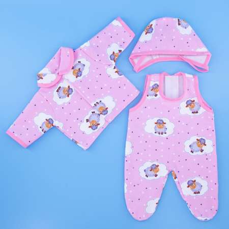 Комплект одежды из фланели Модница для пупса 32-35 см 8102 розовый