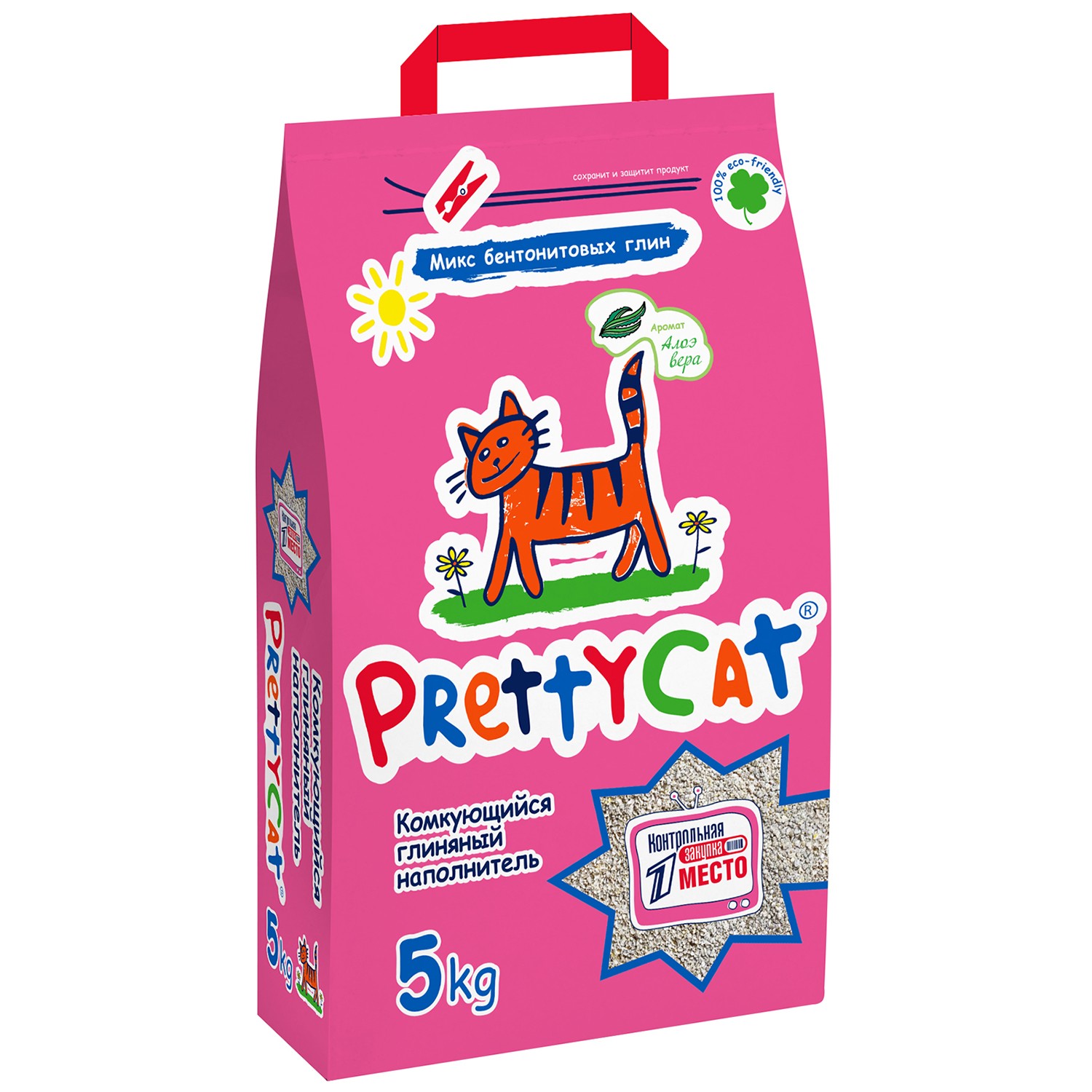 Наполнитель для кошек PrettyCat Euro Mix комкующийся Алоэ 5кг - фото 1