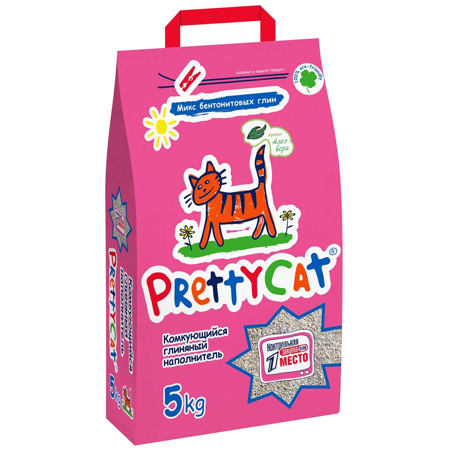 Наполнитель для кошек PrettyCat Euro Mix комкующийся Алоэ 5кг - фото 1
