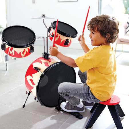 Музыкальная игрушка HAPE Барабанная установка с табуретом E0634_HP