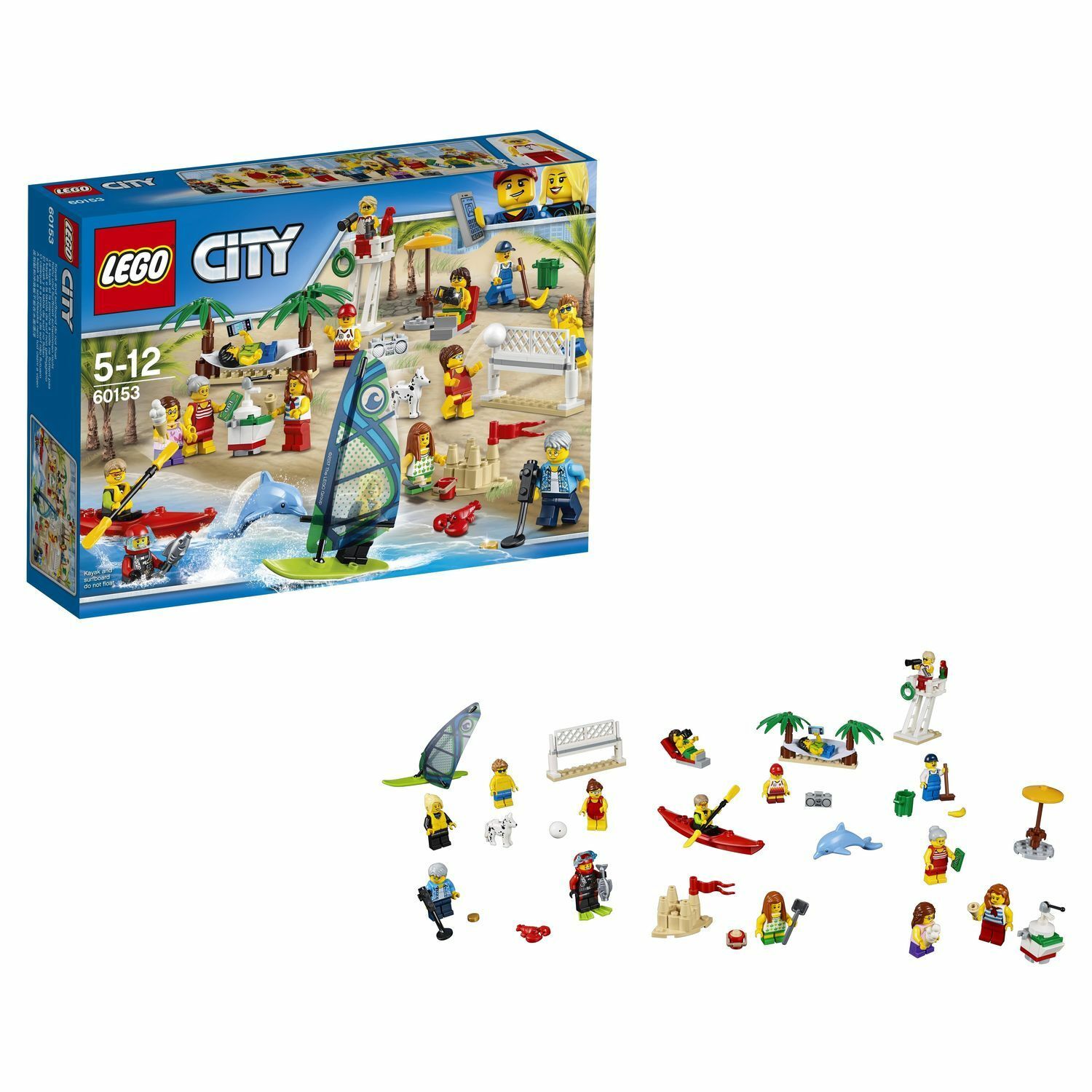 Конструктор LEGO City Town Отдых на пляже - жители LEGO CITY (60153) купить  по цене 2799 ₽ в интернет-магазине Детский мир