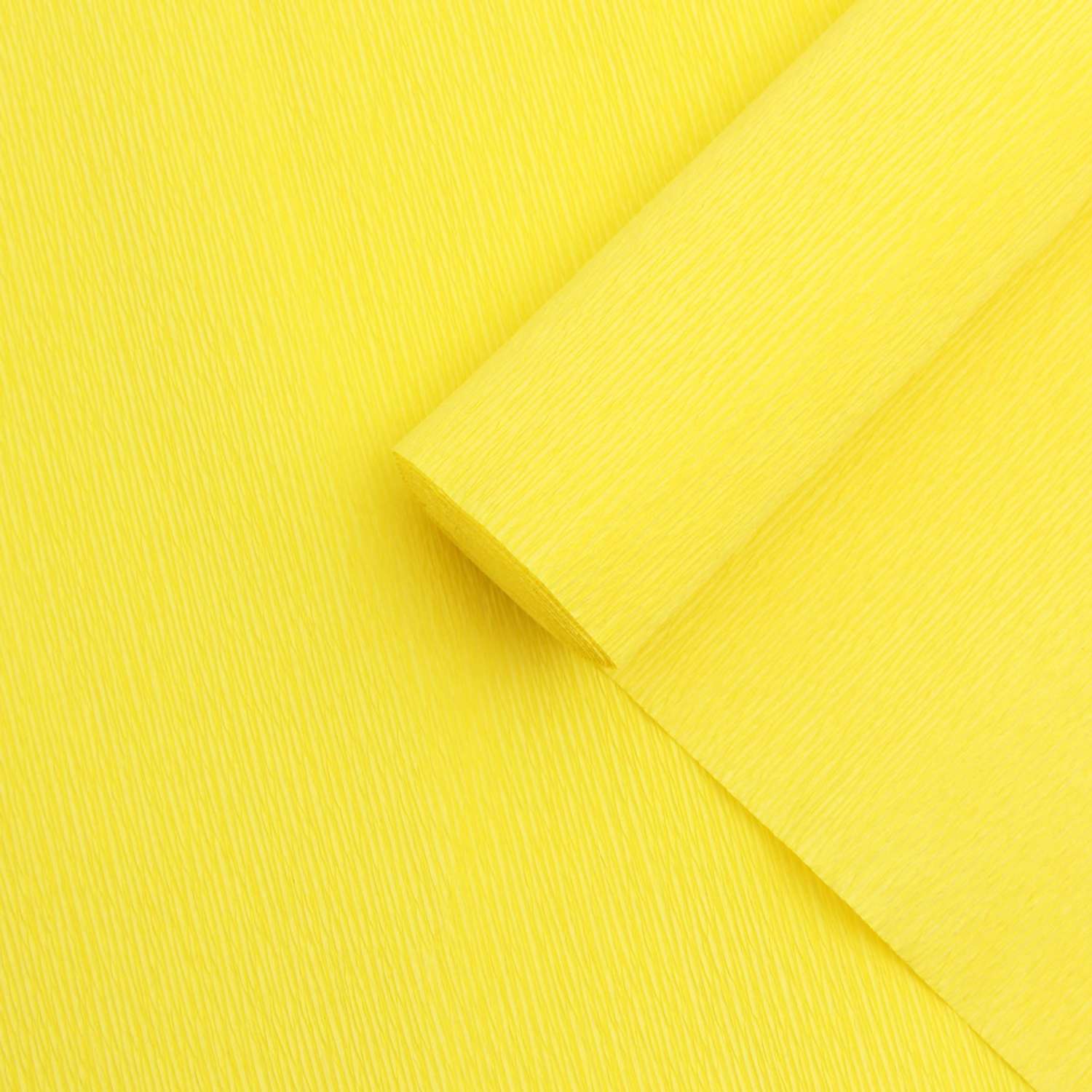 Бумага Айрис гофрированная креповая для творчества 50 см х 2.5 м 140 г лимонная - фото 3