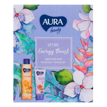 Подарочный набор AURA Beaty Energy Boost Гель для душа Апельсин и имбирь 250 мл+Крем для рук Витаминный 75 мл