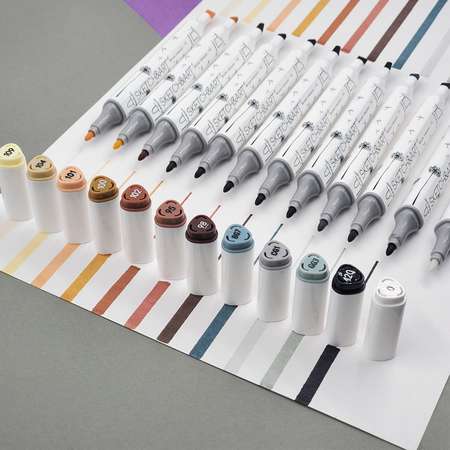 Набор скетч-маркеров Bruno Visconti Sketch Art двусторонние Макси 48 цветов в пластиковом пенале