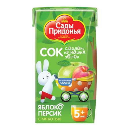 Сок Сады Придонья яблоко-персик 0,125л с 5 месяцев