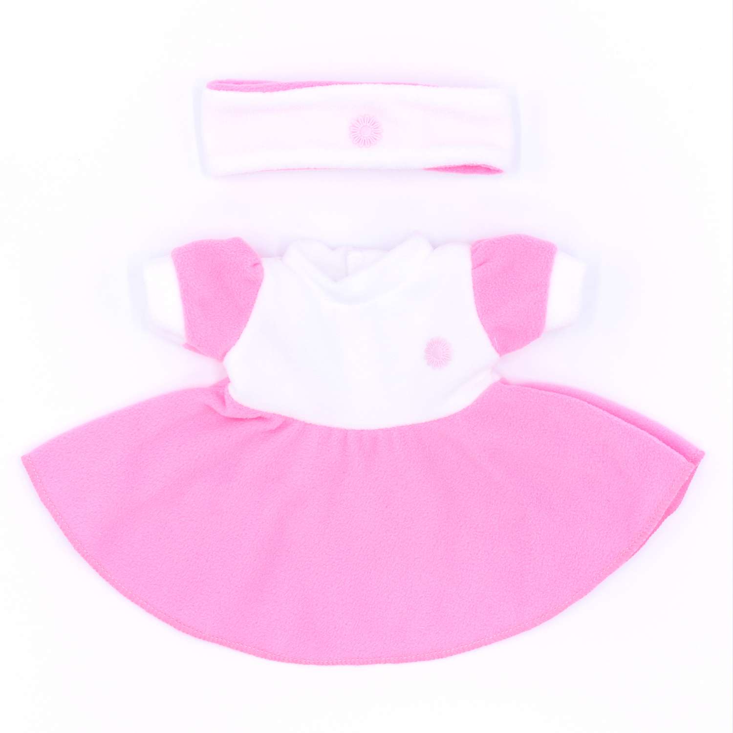 Комплект для пупса Модница 43-48 см: платье колготки повязка на голову и тапочки 6118 розовый-розовый 6118розовый&amp;розовый - фото 11