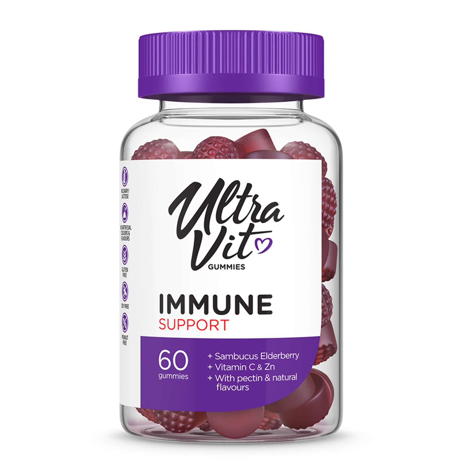 Биологически активная добавка ULTRAVIT Gummies immune support 60таблеток - фото 1