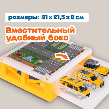 Игровой набор 1TOY Транспаркинг парковка с ящиком Строительная площадка