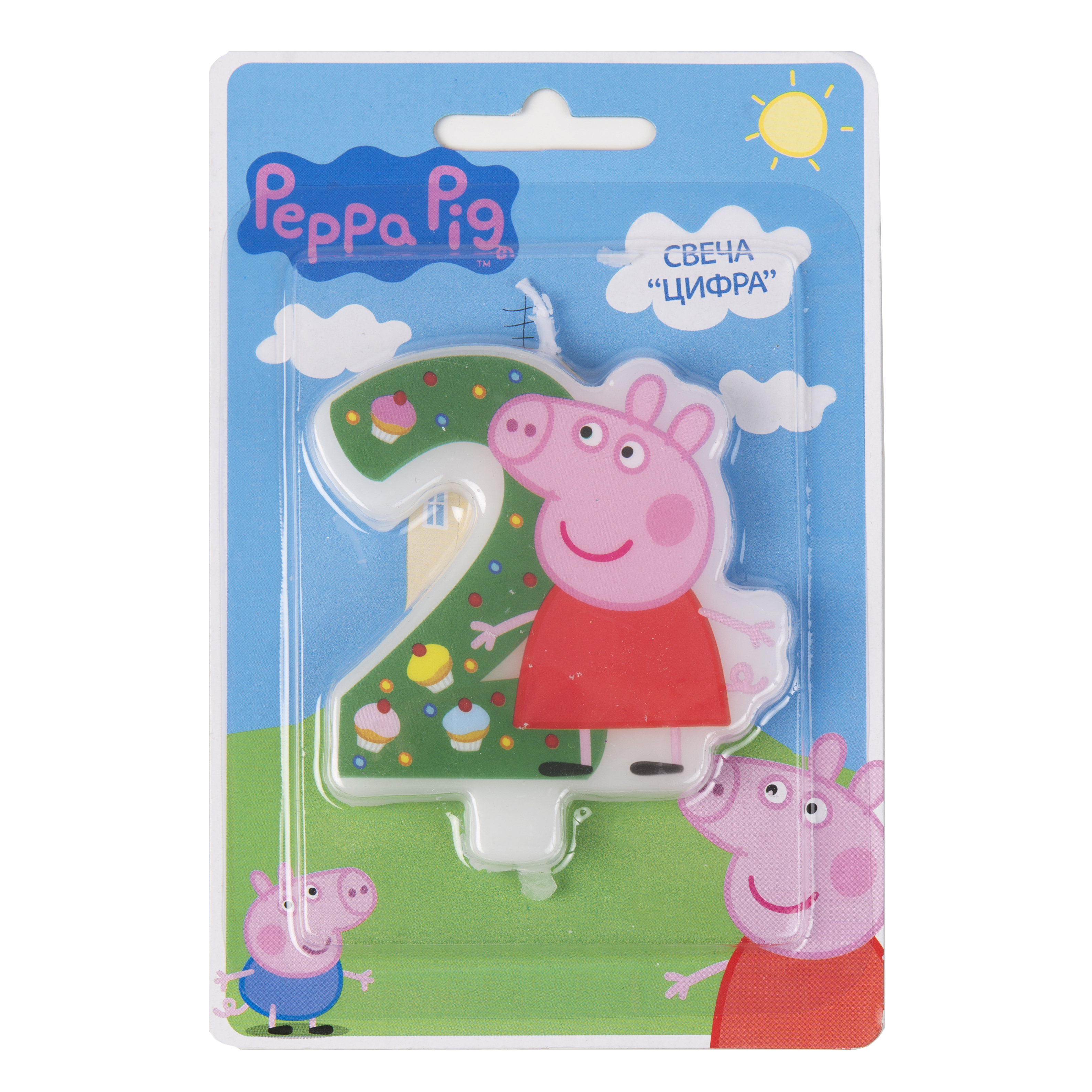 Фигурная свеча Росмэн Цифра 2 Peppa Pig - фото 2