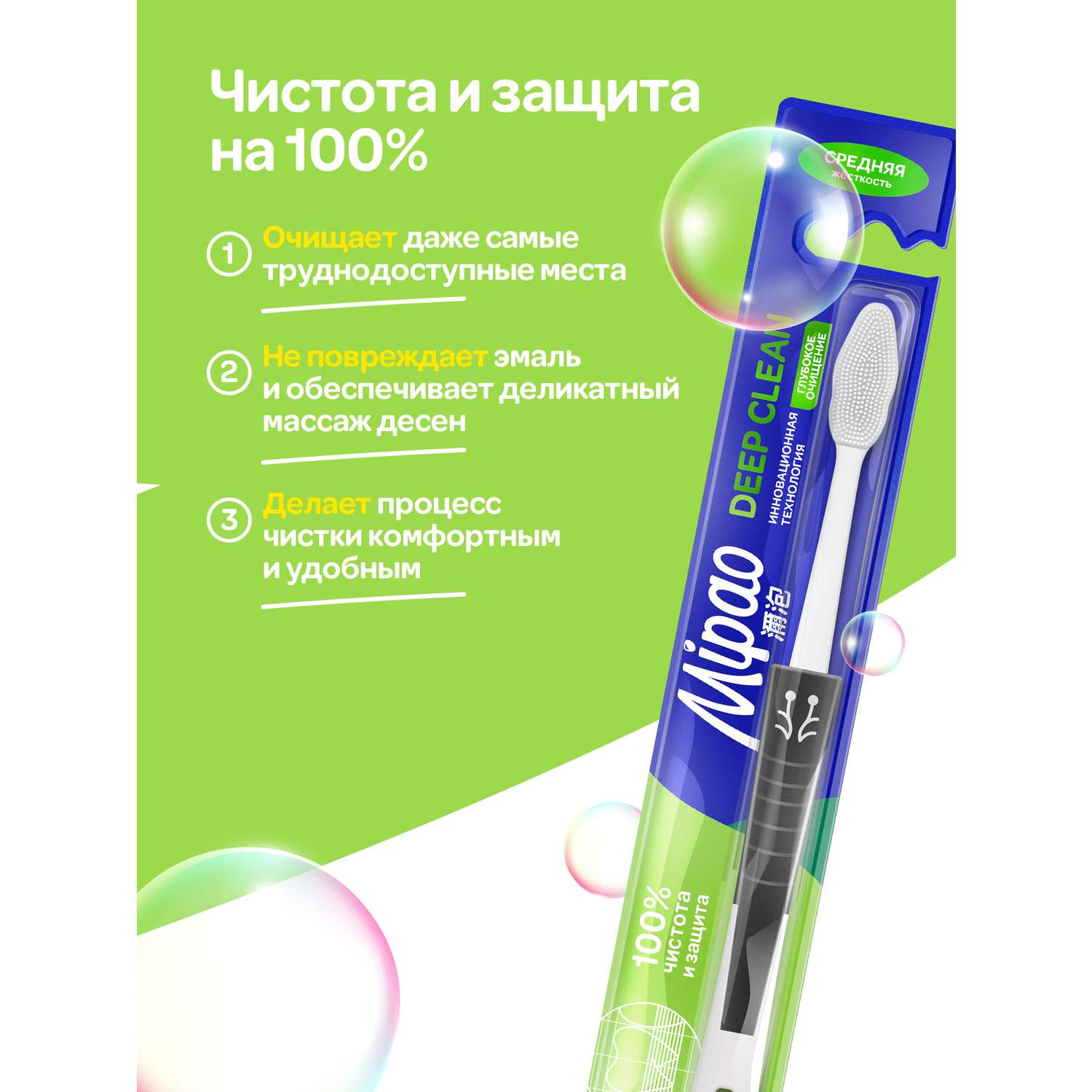 Силиконовая зубная щетка Mipao для чувствительных зубов и десен - фото 1