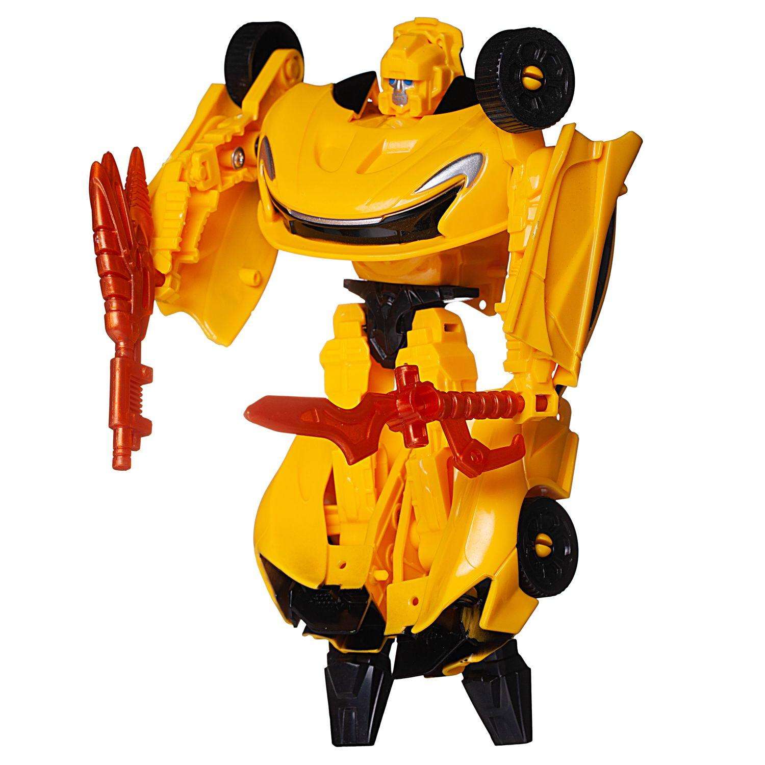 Робот трансформер Junfa машина желтая - фото 4