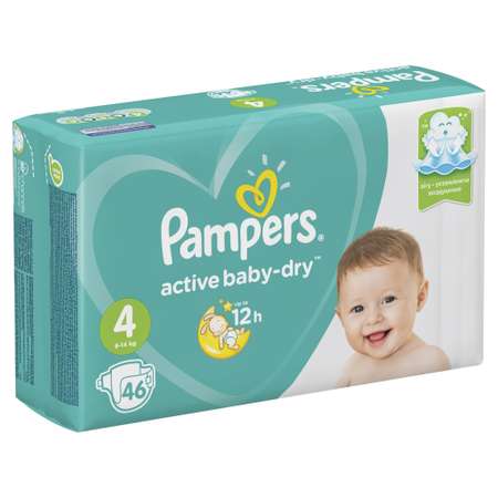 Подгузники Pampers Active Baby-Dry 4 9-14кг 46шт