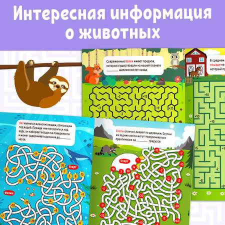 Книга Буква-ленд «Математические лабиринты с фактами. Животные» 36 стр.