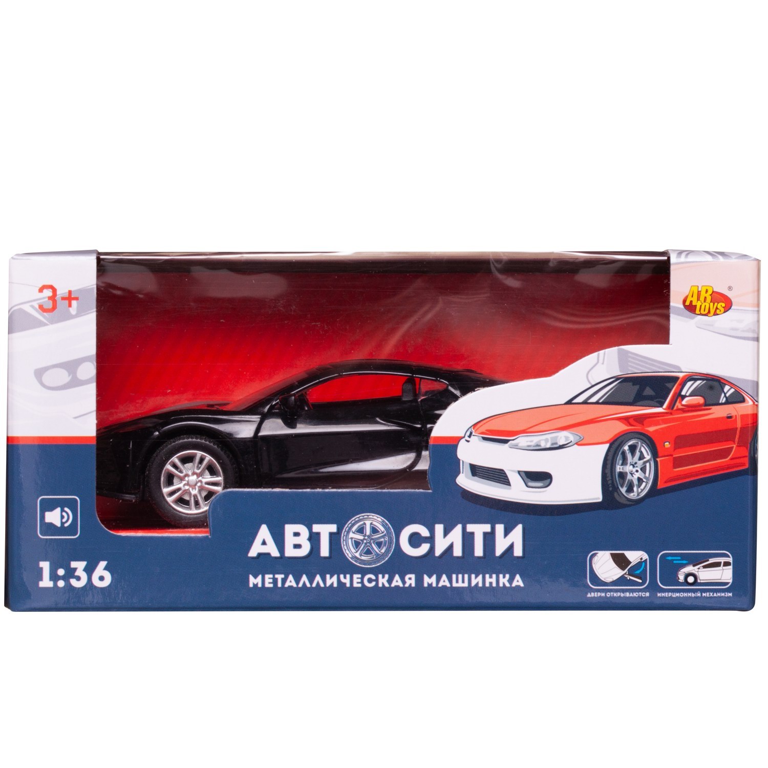 Автомобиль Abtoys АвтоСити 1:36 инерционный черный C-00524/черная - фото 2