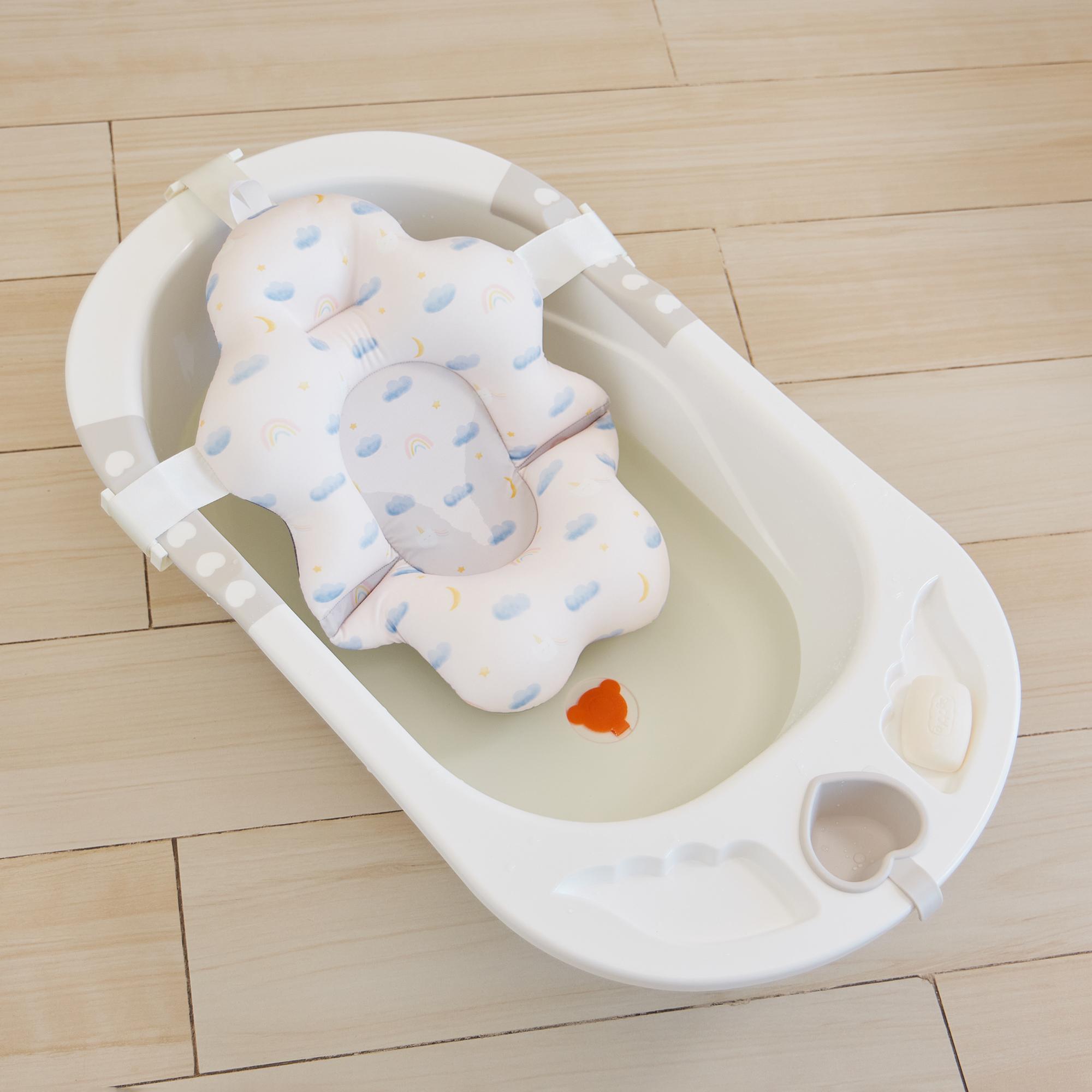 Гамак для купания Happy Baby для новорожденных розовый - фото 8