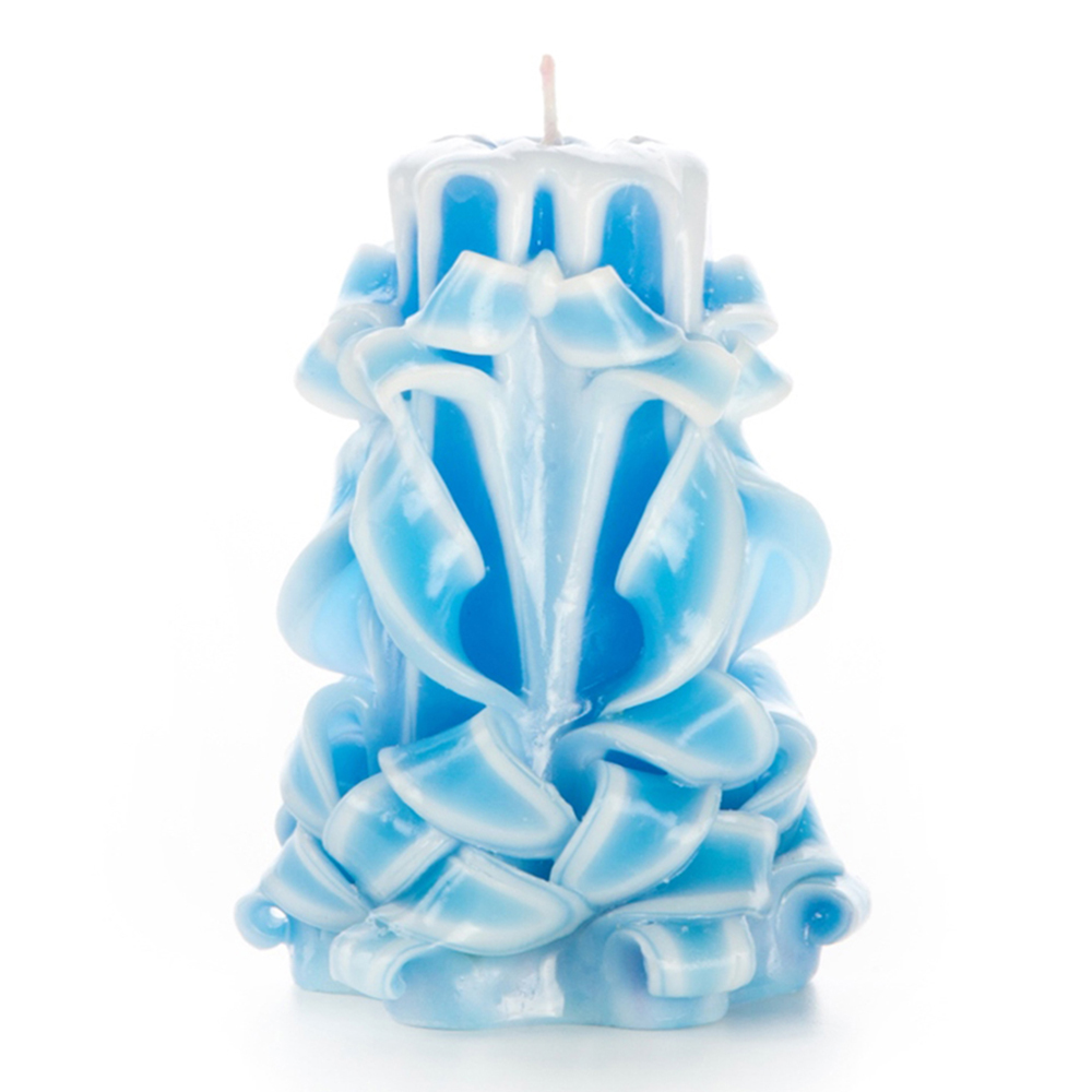 Свеча декоративная Aromatte резная ручной работы Lace Sky M кружева небес 11см - фото 1