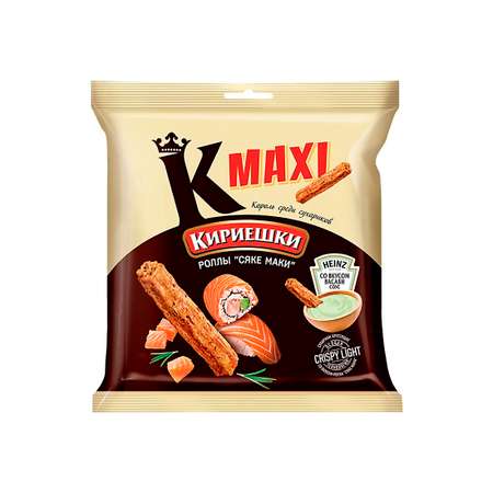 Сухарики KDV со вкусом роллов Сяке маки и с соусом со вкусом васаби 75 г 9 шт