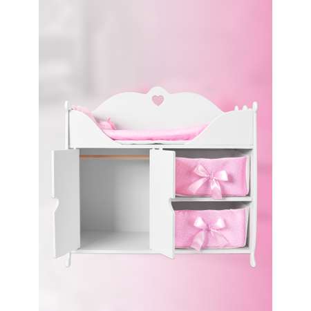 Мебель для кукол Мега Тойс шкаф кроватка пеленальный столик 45см