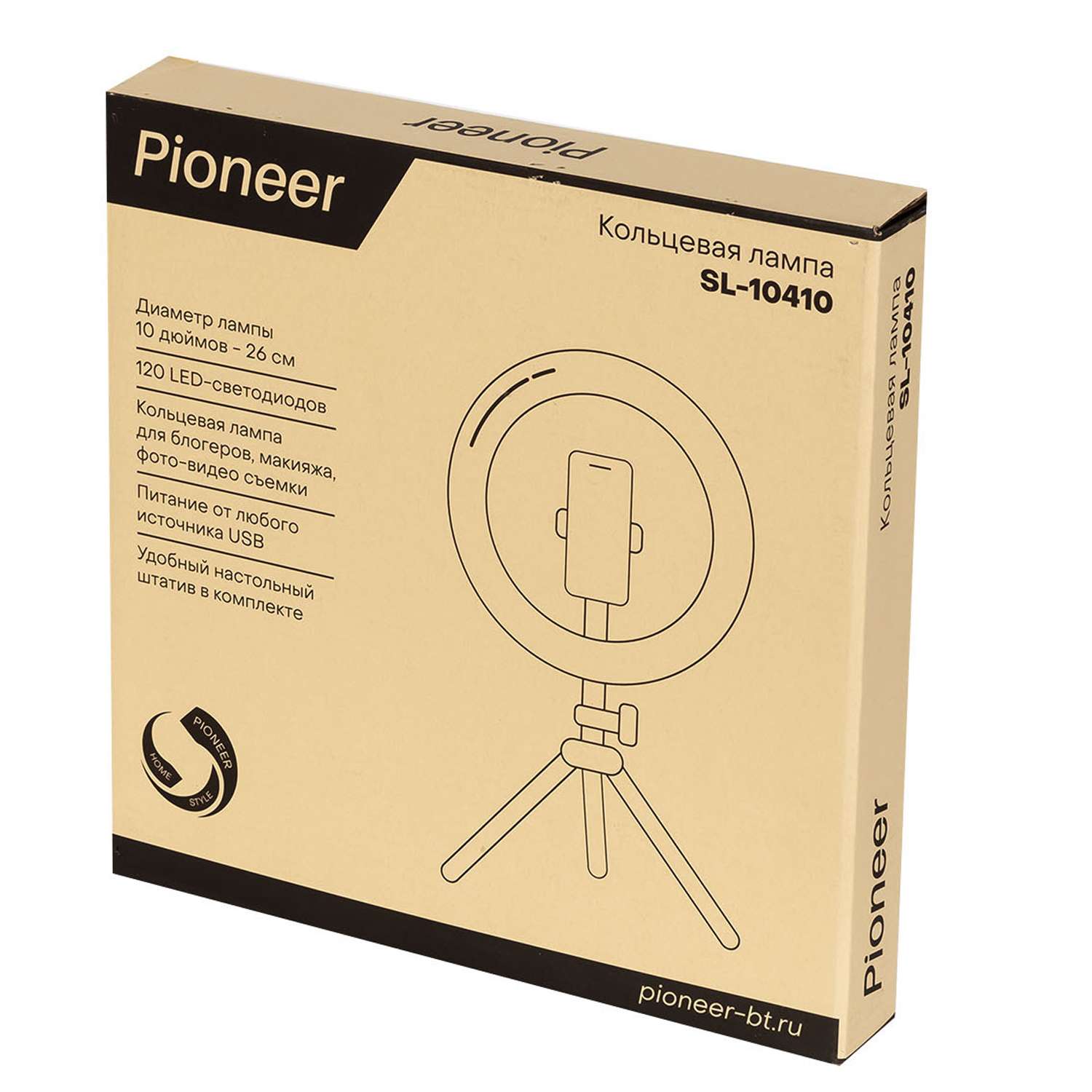 Кольцевая лампа Pioneer с настольным штативом черный - фото 4