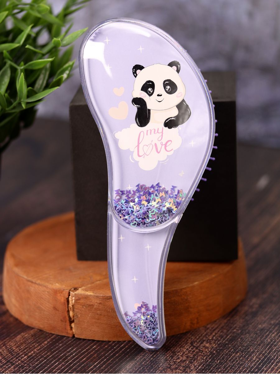 Расческа iLikeGift Sequins panda purple - фото 3