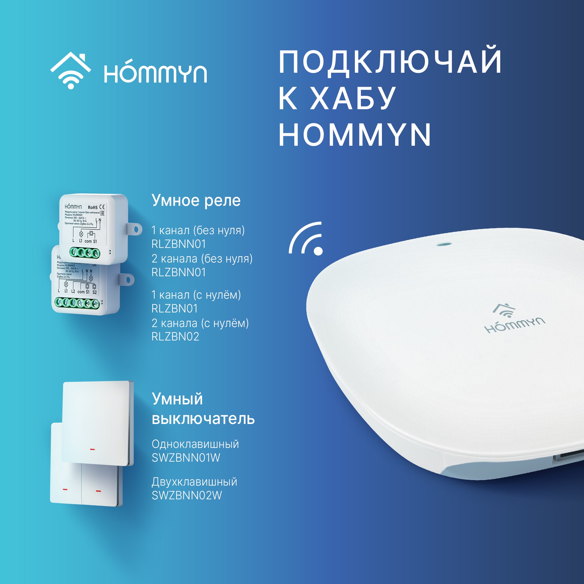 Выключатель настенный HOMMYN Zigbee 1 клавиша без нейтрали SWZBNN01W - фото 5