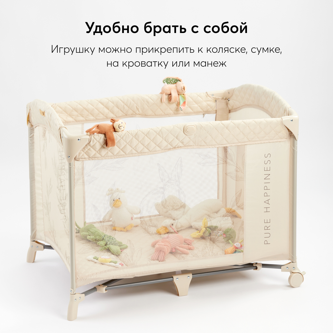 Погремушка-браслет Happy Baby персиковый зайка - фото 3