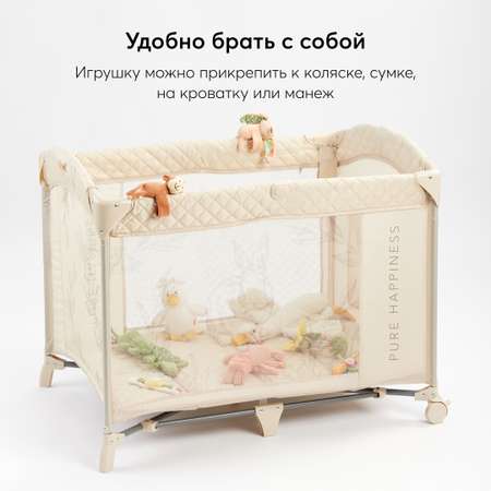 Погремушка-браслет Happy Baby персиковый зайка