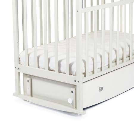 Детская кроватка СКВ Митенька прямоугольная, поперечный маятник (белый)
