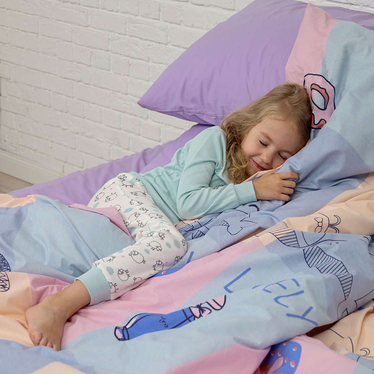 Комплект постельного белья BRAVO kids dreams Киты 1.5 спальный 3 предмета наволочка 50х70 - фото 1