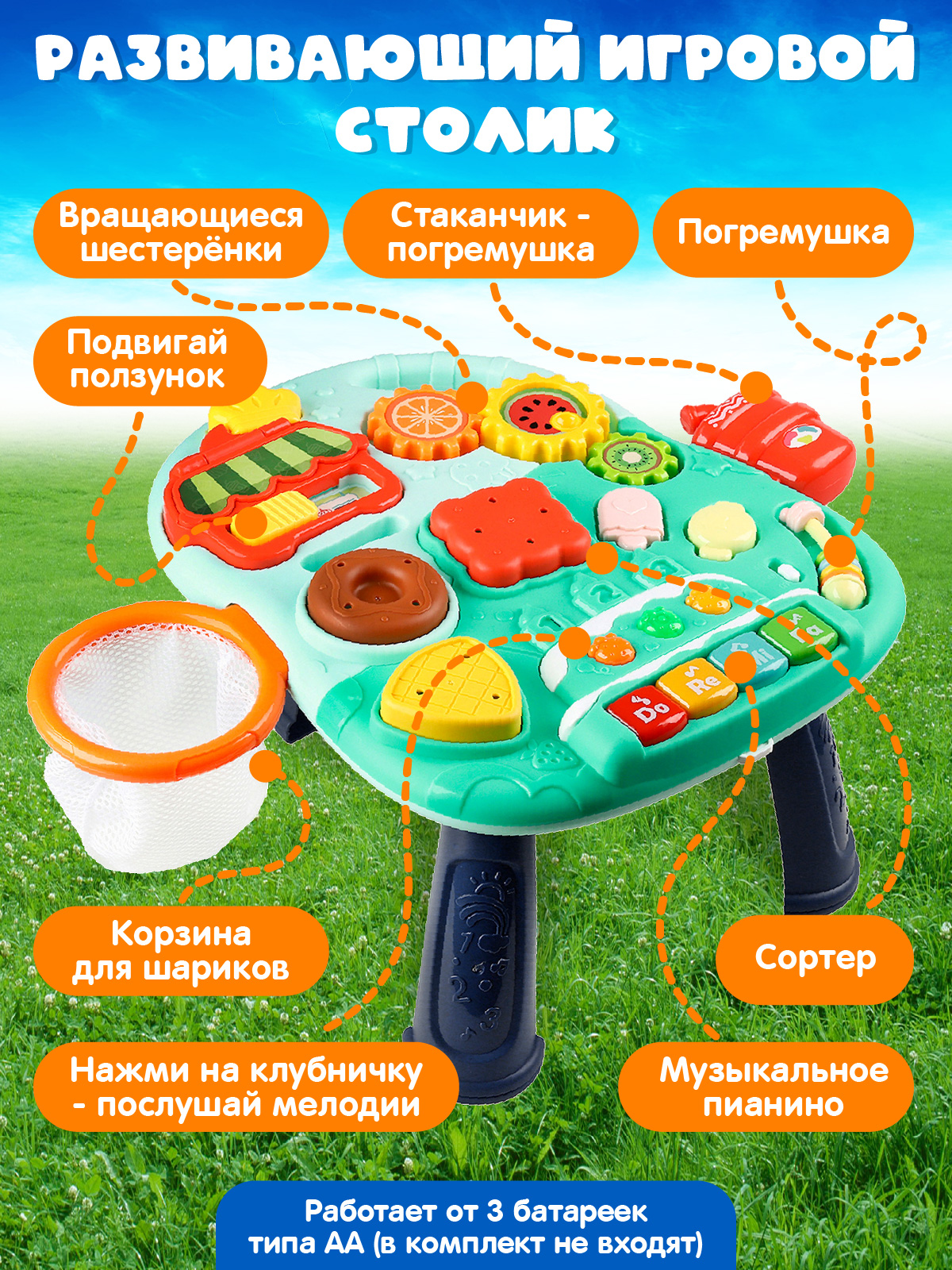 Ходунки каталка Smart Baby Музыкальный бизиборд 3 в 1 - фото 2