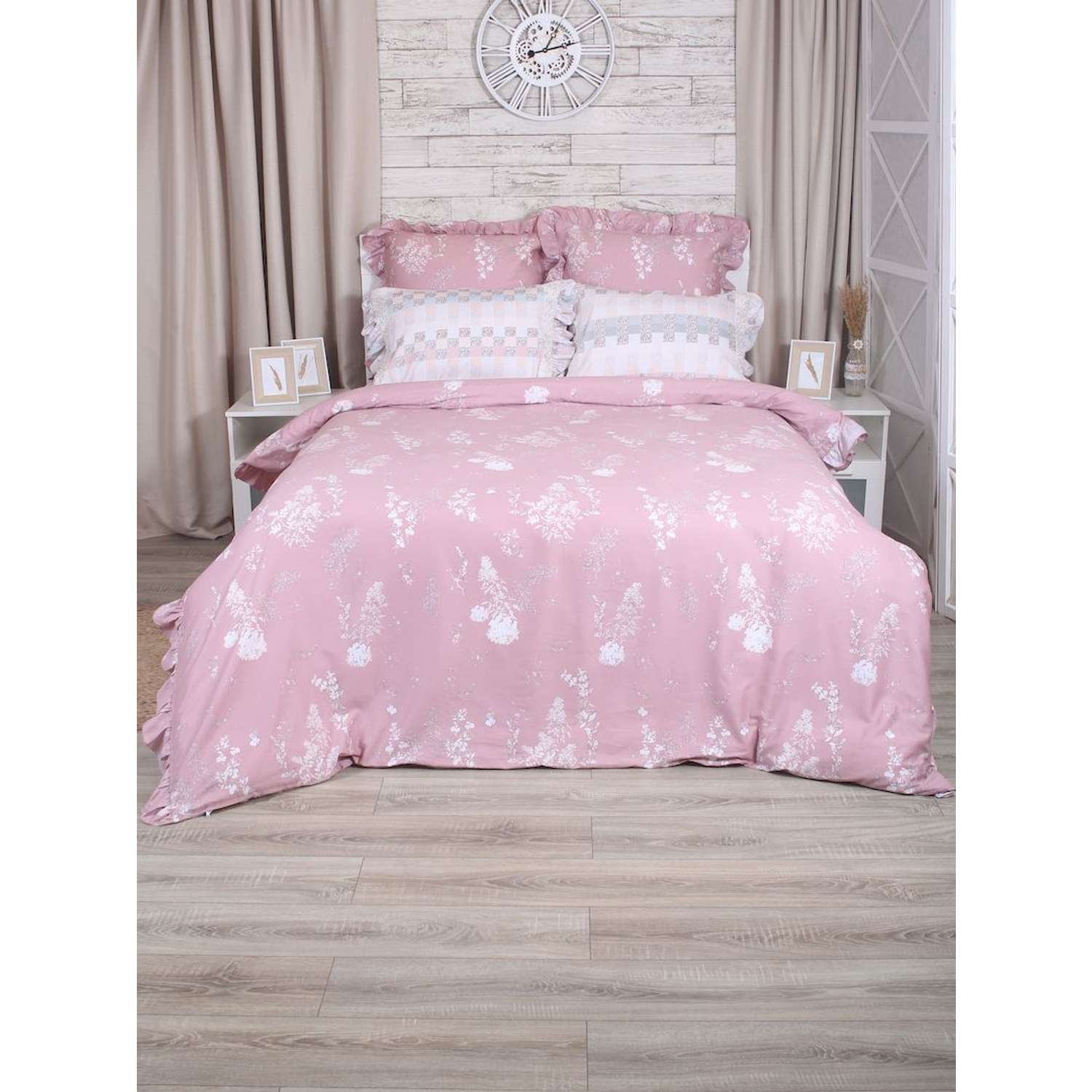 Комплект постельного белья Mona Liza евро ML Premium Provence 2023 сатин pink - фото 1