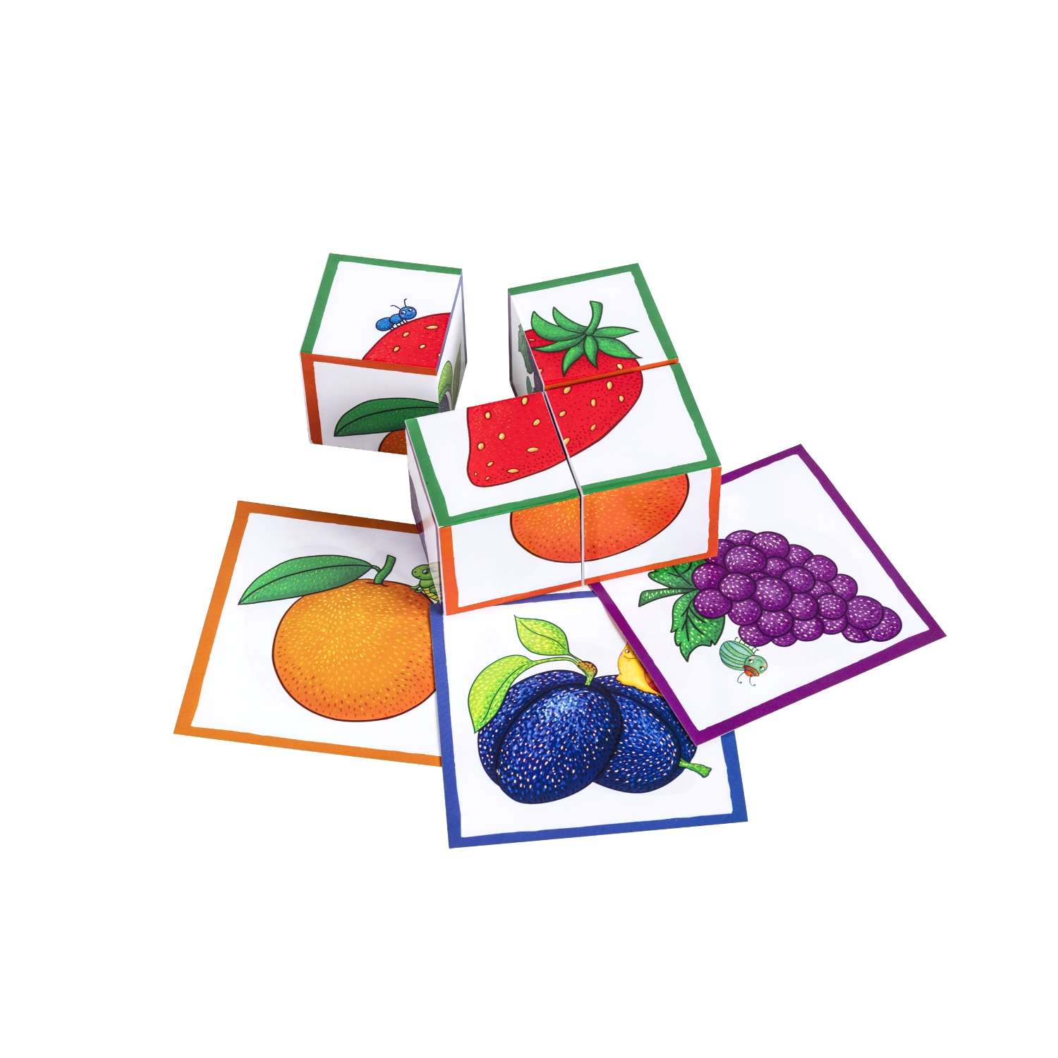 Кубики Айрис-Пресс IQ Фрукты да ягоды 4шт 29461 - фото 1
