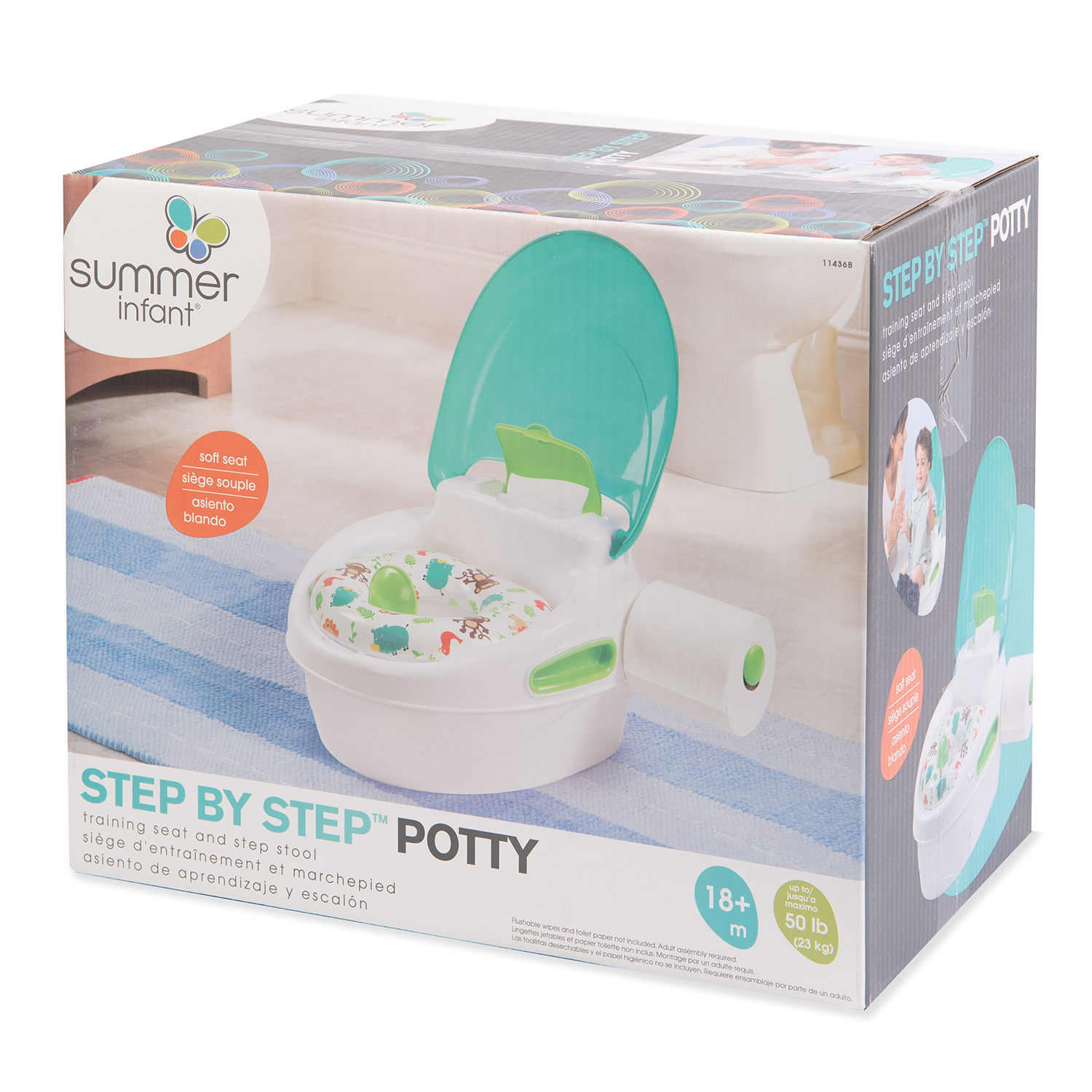 Горшок детский Summer Infant Step-By-Step Potty 3в1 Бирюзовый - фото 2