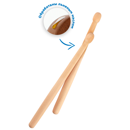 Музыкальный инструмент детский Мега Тойс деревянный барабан игрушка Тукан