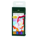 Капиллярные ручки Faber Castell PITT ARTIST PEN основные цвета в футляре 6 шт.