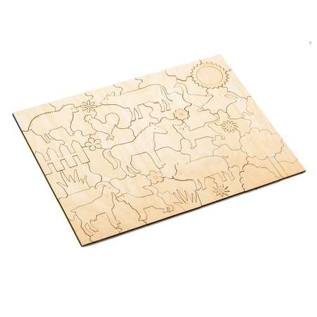 Мозаика-раскраска развивающая деревянная Bradex Домашние животные DE 0422
