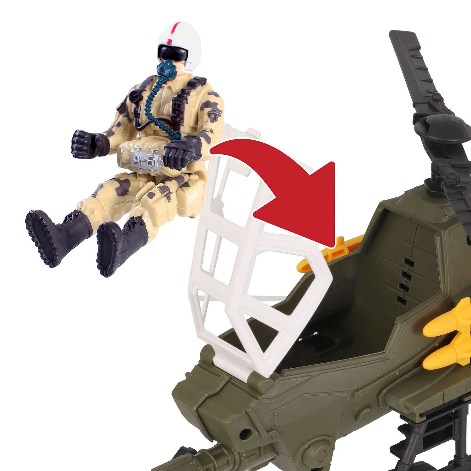 Игровой набор Chap Mei Боевой вертолёт с ракетами и фигуркой пилота - фото 6